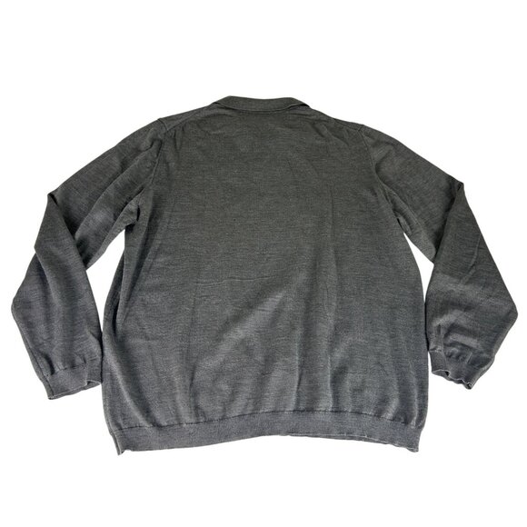 Brooks 346 Italian Merino Wool Sweater Top Men's XXL 2XL Gray Collared Pullover - Picture 4 of 5